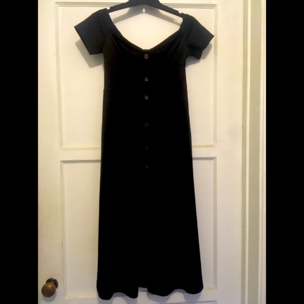 Shein, black off the shoulder dress, size small